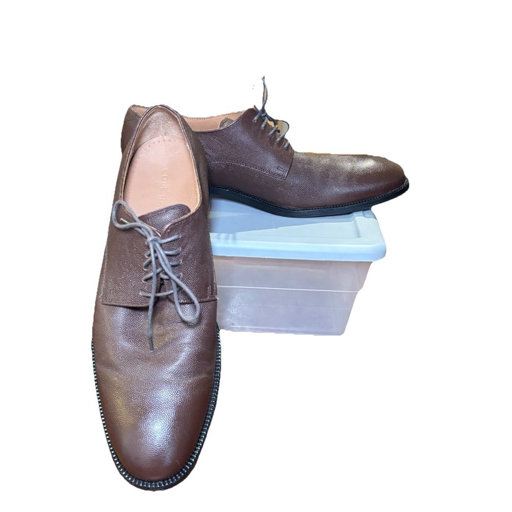 Cole Haan Brown Leather Oxford Dress Shoes Men's Sz 10 Lace Up Cap Toe Classic